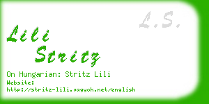 lili stritz business card